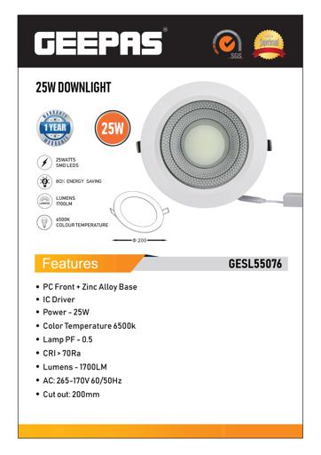 display image 4 for product 25W COB Downlight/6500K 1x20