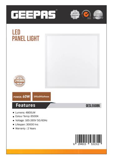 display image 5 for product LED Panel Light, 60W Power, GESL55086 | 4800LM Lumens | 6500K Color Temperature | 30000hrs Lifespan | Ceiling Flat LED Light Panel | Ceiling Lights For Bedroom, Living Room, Kitchen, Hallway, Balcony