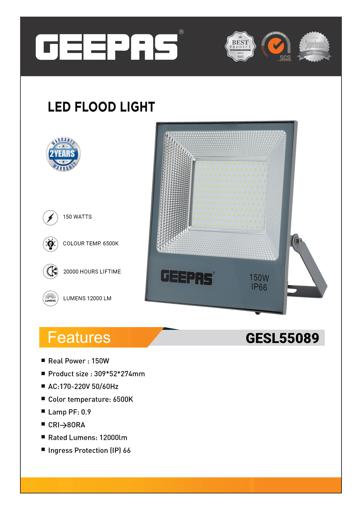 display image 4 for product 150W Flood Light 6500k 1X5