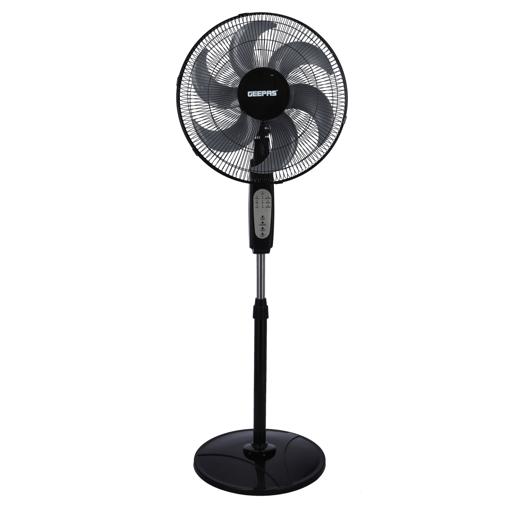 Geepas GF21112 16" Stand Fan With Remote Control - 3 Speed, 6 Leaf Blade with Safety Grill, Adjustable Height  |7.5 Hours Timer | 2 Years Warranty hero image