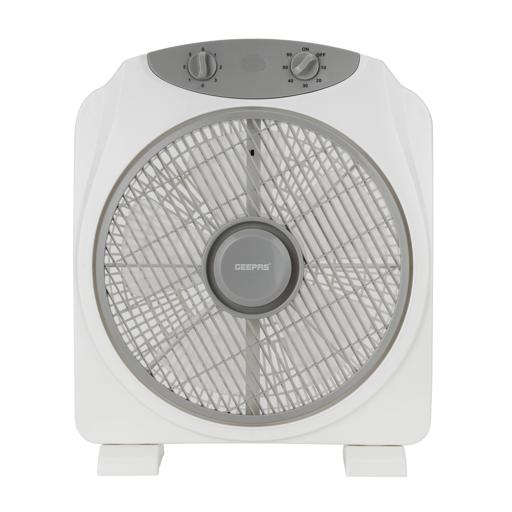 Geepas GF21113 12'' Box Fan - 3 Speed, 60 Minutes Timer – Portable Personal Desk Fan with Powerful Copper Motor - Ideal for Office, & Home| 2 Year Warranty hero image