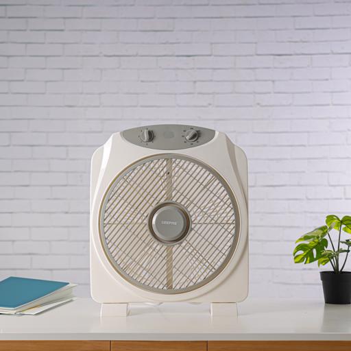 display image 3 for product Geepas GF21113 12'' Box Fan - 3 Speed, 60 Minutes Timer – Portable Personal Desk Fan with Powerful Copper Motor - Ideal for Office, & Home| 2 Year Warranty