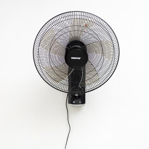display image 1 for product 18 Inch Wall Fan with Remote Control, 60W Motor, GF21125 | 5 Leaf AS Blade | 3 Speed Option | Overheat Protection | Horizontal Oscillation | Home & Office Use