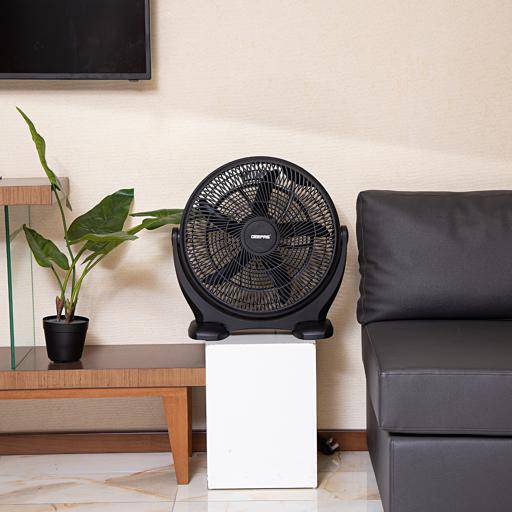 display image 2 for product Geepas 18'' Box Fan 80W - Powerful Personal Desk Box Fan with 3-Speed & 180-Degree, Adjutable Angle| Perfect for Office, Home & More | 2 Years Warranty