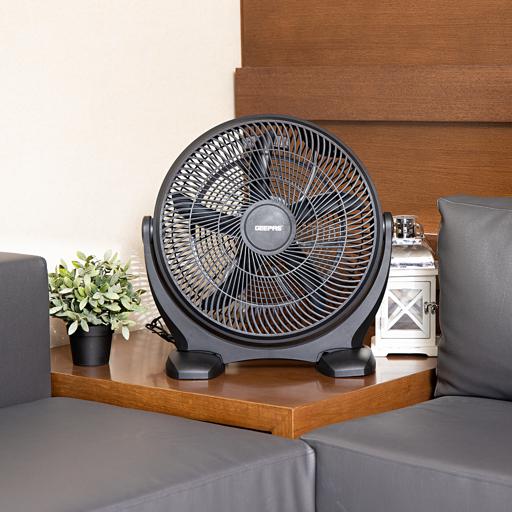 display image 1 for product Geepas 18'' Box Fan 80W - Powerful Personal Desk Box Fan with 3-Speed & 180-Degree, Adjutable Angle| Perfect for Office, Home & More | 2 Years Warranty