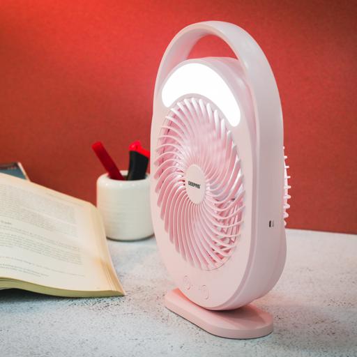 display image 5 for product Rechargeable 6" Fan, USB Rechargeable Mini Fan GF21158 | 3 Speed Setting | Lithium-Ion Battery | 12 Hours Operating Time | LED Night Light | Overcharge & Over Discharge Protection