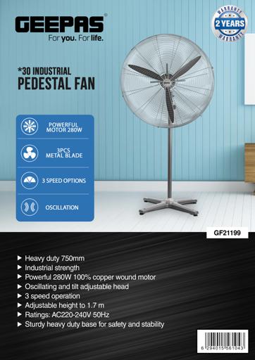 display image 15 for product Geepas 30" Industrial Pedestal Fan
