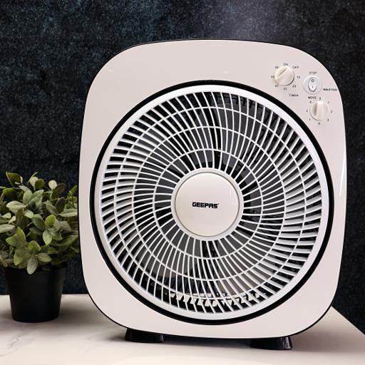 display image 2 for product Geepas 12'' Box Fan - Personal Desk Fan With 45W Powerful Copper Motor - Table Fan For Office