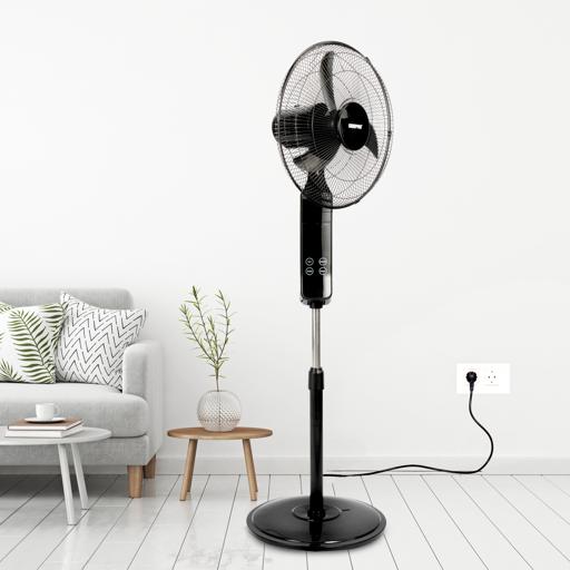 display image 6 for product Geepas GF9466 16" Stand Fan With Remote Control 50W - 3 Speed, 5 Leaf Blade, Adjustable Height & Tilt Setting With Led Display | Auto Off | 2 Years Warranty