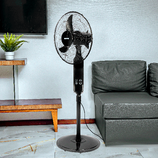 display image 3 for product Geepas GF9466 16" Stand Fan With Remote Control 50W - 3 Speed, 5 Leaf Blade, Adjustable Height & Tilt Setting With Led Display | Auto Off | 2 Years Warranty