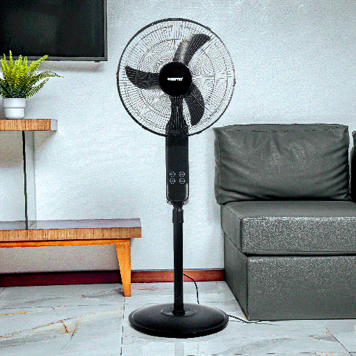 display image 4 for product Geepas GF9466 16" Stand Fan With Remote Control 50W - 3 Speed, 5 Leaf Blade, Adjustable Height & Tilt Setting With Led Display | Auto Off | 2 Years Warranty