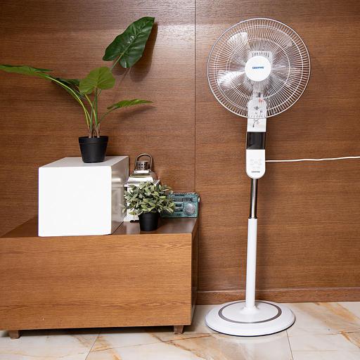 display image 3 for product Geepas 16" Stand Fan With Remote Control 50W - 3 Speed, 5 Leaf Blade, Adjustable Height & Tilt