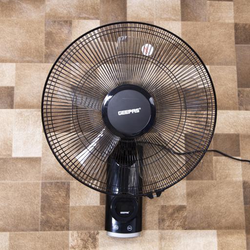 display image 1 for product Geepas 16-Inch Wall Fan 60W - 3 Speed Settings with 7.5 Hours Timer | Wide Oscillation & Oveheat Protectio| Ideal for Home, Green House, Work Room or Office Use