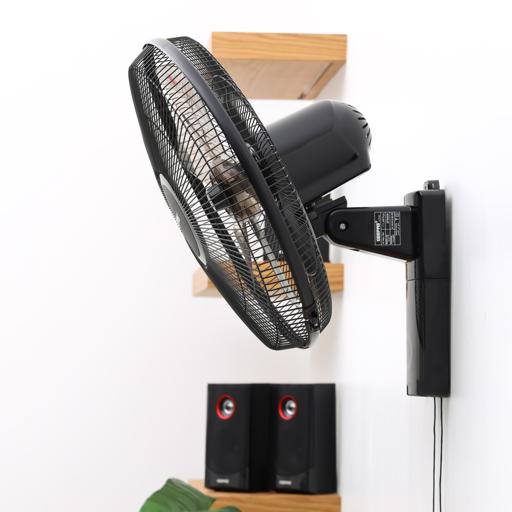 display image 2 for product Geepas GF9483 16-Inch Wall Fan - 3 Speed Settings with 2 Pull String Cords | 5 Leaf Blades | Perfect for Home, Work Room or Office Use | 2 Year Warranty