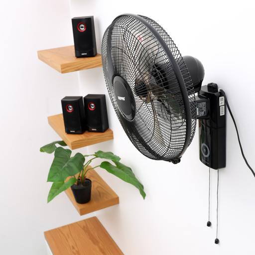display image 7 for product Geepas GF9483 16-Inch Wall Fan - 3 Speed Settings with 2 Pull String Cords | 5 Leaf Blades | Perfect for Home, Work Room or Office Use | 2 Year Warranty