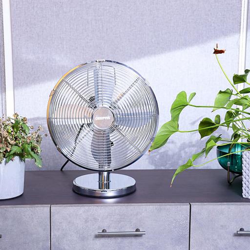 display image 4 for product Geepas GF9610 12-Inch Metal Table Fan - 3 Speed Settings with Wide Oscillation with Stable Base | Ideal for Desk Fan, Home or Office Use | 2 Year Warranty