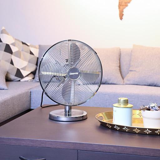 display image 6 for product Geepas GF9610 12-Inch Metal Table Fan - 3 Speed Settings with Wide Oscillation with Stable Base | Ideal for Desk Fan, Home or Office Use | 2 Year Warranty
