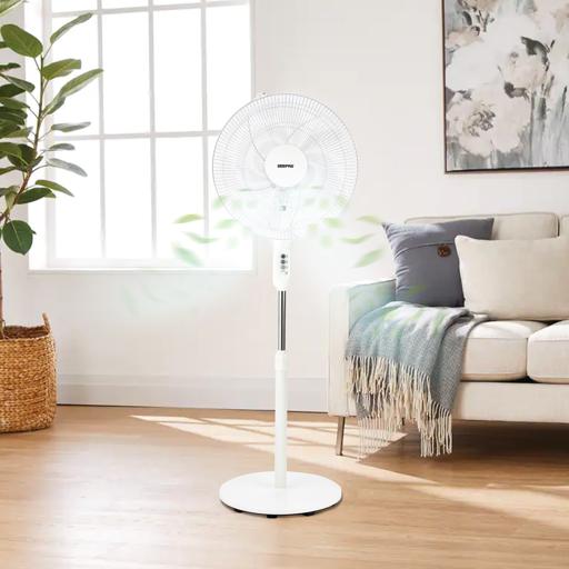 display image 2 for product 16" Stand Fan, Wide Oscillation, 6PP Blades, GF9615 | Adjustable Height | 3 Speed Setting | Metal Safety Grill | Ideal for Home, Office, Restaurant, Etc