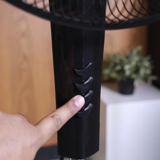 display image 1 for product Geepas 16" Stand Fan - Portable Design with Broad Base | 3 Speed, 6 Leaf Blade & Safety Grill, Adjustable Height | Ideal for Home, Hotel, Office & More