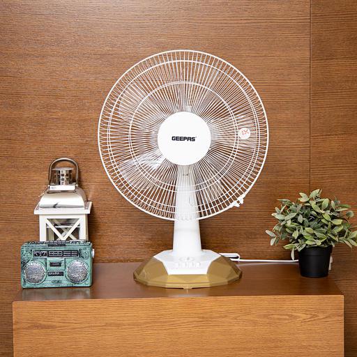 display image 2 for product Geepas GF9616 16-Inch Table Fan - 3 Speed Settings with Wide Oscillation | 5 Leaf Blade for Cooling Fan for Desk, Home or Office Use | 2 Year Warranty