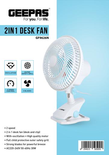 display image 29 for product Geepas 8 Inch Mini Desk Fan