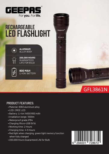 display image 28 for product Outdoor Flashlight-Waterproof LED-Lightweight High Power Beam Flashlight -600 Meter Range
