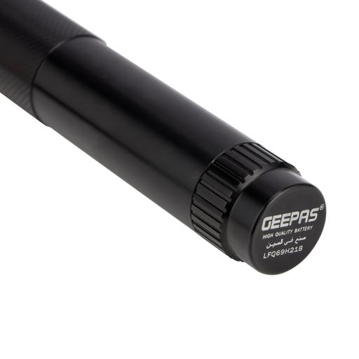 display image 13 for product Geepas Rechargeable LED Flashlight 363mm -  Portable Torch | Charge Multiple Times, 6 Hours Working with 1900 mAh  Battery | Ideal for Walk, Camps, Trekking & More