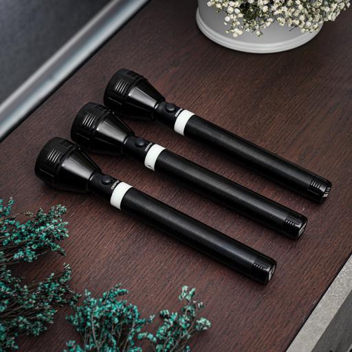 display image 4 for product 3-in-1 Rechargeable LED Flashlight, CREE LED, GFL4622 | Aluminium Body with Rubber Glow | Ni-Cd Battery | Ideal for Campaigning, Trekking, Outdoor, Etc