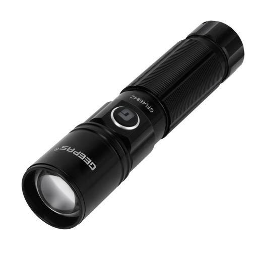 display image 10 for product Geepas GFL4684 Rechargeable LED Flashlight - High Power Flashlight| Built-in 900mAh Battery ,1 Hour Working | Powerful Torch for Camping, Trekking, Outdoor Activities