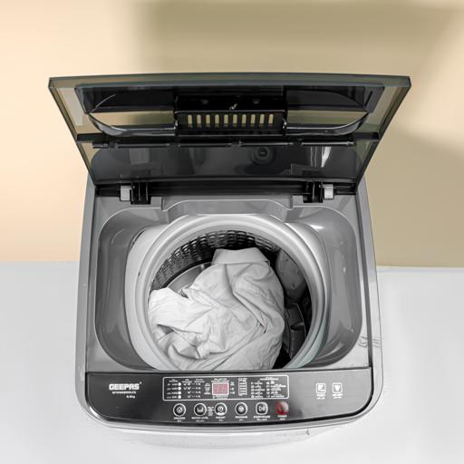 display image 7 for product Geepas Fully Automatic Top Loaded Washing Machine 6kg - Auto-Imbalance, Gentle Fabric Care, Turbo Wash, Anti Vibration & Noise, Child Lock, Stainless Steel Drum