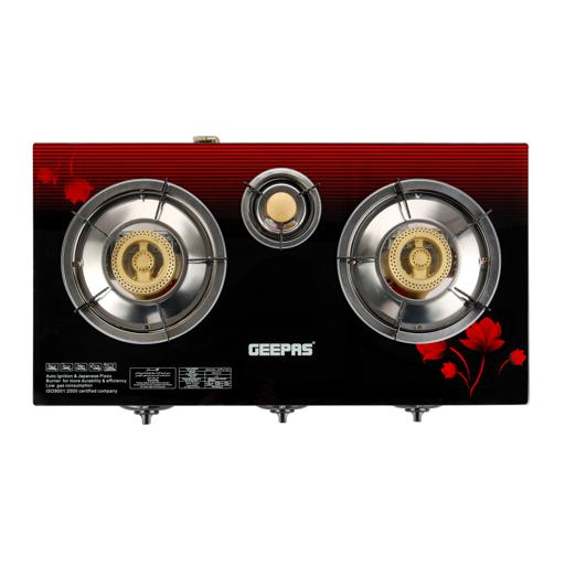 display image 32 for product Geepas GGC31012 3-Burner Gas Cooker Size 70mm, 40mm & 90mm Respectively - Ergonomic Design, Automatic Ignition, 3 Heating Zones |Stainless Steel Frame & Tray