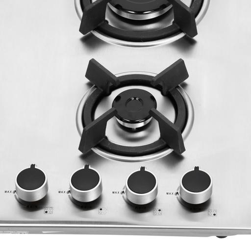 display image 14 for product 2-in-1 Built-in Gas Hob, Stainless Steel, GGC31026 | Sabaf Burners | Cast Iron Pan Support | Auto-Ignition | Low Gas Consumption | 4 Control Knobs