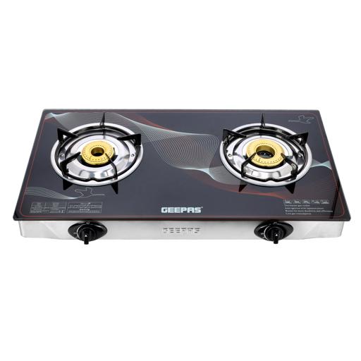 display image 0 for product Gas Cooker, Stainless Steel Front Panel, GGC31027 - Indian Burner Saves Gas 60%, Enamelled Pan Support,2 Years Warranty, Cast Iron Burner Head, Tempered Glass with Printing Design