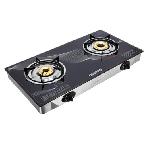 display image 2 for product Gas Cooker, Stainless Steel Front Panel, GGC31027 - Indian Burner Saves Gas 60%, Enamelled Pan Support,2 Years Warranty, Cast Iron Burner Head, Tempered Glass with Printing Design