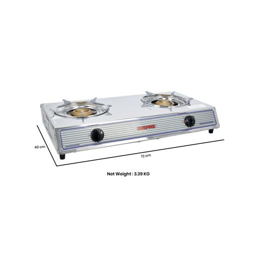 display image 10 for product Stainless Steel Gas Cooker, Save Gas 60%, GGC31031 - Stainless Steel Body, Automatic Ignition System, Cast Iron Burner, High-Quality Electroplated Pan Support