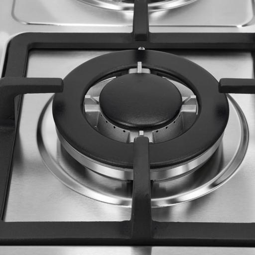 display image 11 for product Stainless Steel Built-in Gas & Electric Hot Plate Hob, GGC31034 | 3 Burners & 1 Hot Plate | Automatic Ignition | LPG Gas Type 2800pa | Metal Knob | Cast Iron Pan