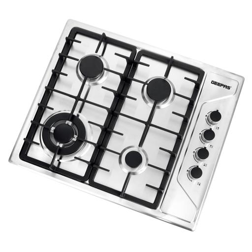 display image 14 for product Stainless Steel Built-In Gas Hob, GGC31035 | 4 Burners | Automatic Ignition System | LPG Gas Type 2800pa | Metal Knob | Cast Iron Pan Support