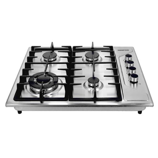 display image 12 for product Stainless Steel Built-In Gas Hob, GGC31035 | 4 Burners | Automatic Ignition System | LPG Gas Type 2800pa | Metal Knob | Cast Iron Pan Support