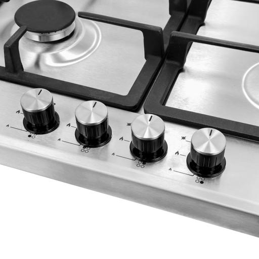 display image 13 for product Table Top Gas Hob, Stainless Steel Gas Cooktop, GGH6022NST | 4 Burner Auto-Ignition Gas Stove | Cast-Iron Pan Support | Sabaf Burners with FFD