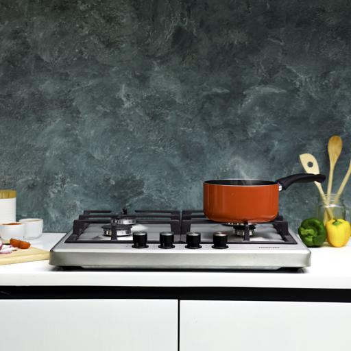 display image 2 for product Table Top Gas Hob, Stainless Steel Gas Cooktop, GGH6022NST | 4 Burner Auto-Ignition Gas Stove | Cast-Iron Pan Support | Sabaf Burners with FFD