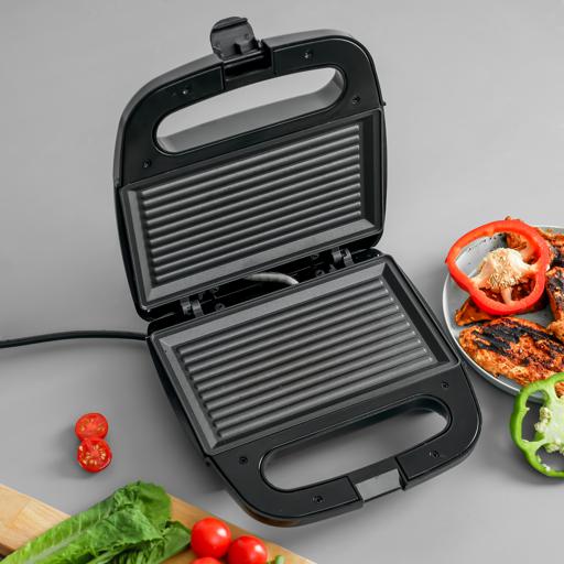 display image 11 for product Portable Powerful 700W 2 Slice Grill Maker with Non-Stick Plates GGM6001 Geepas