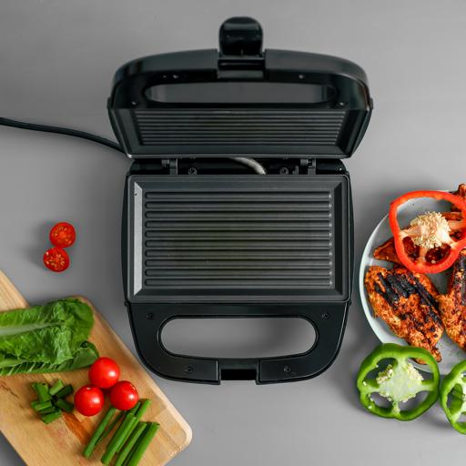 display image 12 for product Portable Powerful 700W 2 Slice Grill Maker with Non-Stick Plates GGM6001 Geepas