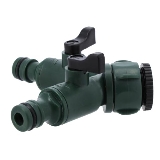 display image 3 for product 3 Way Splitter, Y Valve Garden Hose Connector, GGP65085 | Outlet Splitter, Hose Splitter, Hose Spigot Adapter with 2 Valves | Hose Washers with Comfort Grip Use