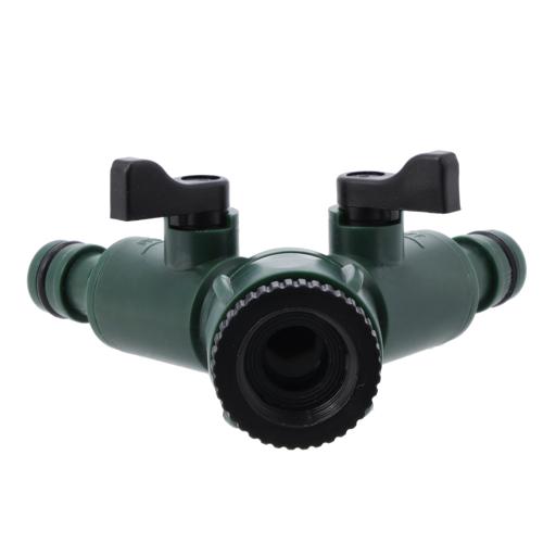 display image 1 for product 3 Way Splitter, Y Valve Garden Hose Connector, GGP65085 | Outlet Splitter, Hose Splitter, Hose Spigot Adapter with 2 Valves | Hose Washers with Comfort Grip Use