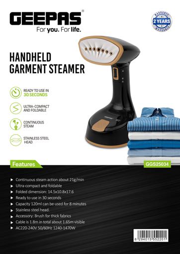 display image 29 for product Geepas Garment Steamer - 1300W