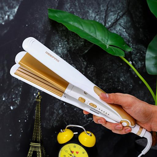 display image 2 for product Geepas 2 In 1 Ceramic Hair Straightener -  Neo Wave, Auto Adjustable Temperature &  360 Degree Swivel Cord | Ideal for Long & Short Hairs | 2 Years Warranty