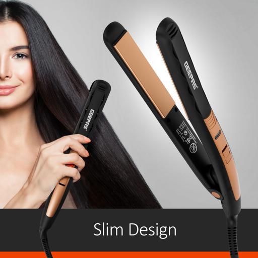 display image 4 for product Geepas Hair Straightener With Ceramic Plates, Gold And Black
