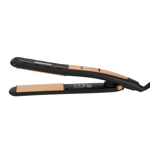 display image 14 for product Geepas Hair Straightener With Ceramic Plates, Gold And Black