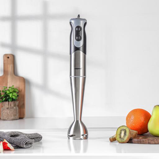 display image 7 for product Geepas 700W Stainless Steel Hand Blender - 2 Speed Powerful Motor with Stainless Steel Blade & Removable Stick | Ideal for Smoothies, Shakes, Baby Food, & Fruits