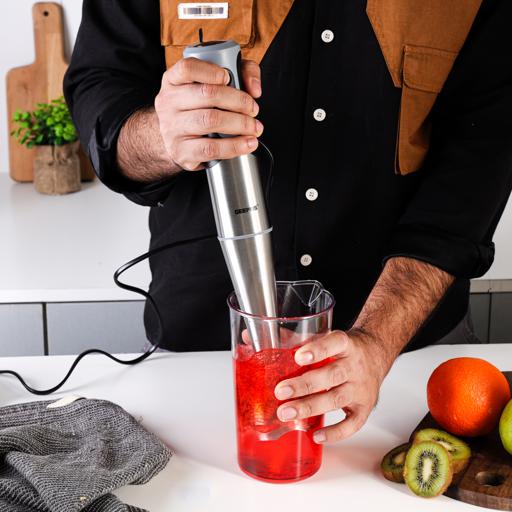 display image 5 for product Geepas 700W Stainless Steel Hand Blender - 2 Speed Powerful Motor with Stainless Steel Blade & Removable Stick | Ideal for Smoothies, Shakes, Baby Food, & Fruits